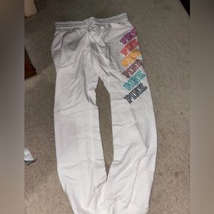 Victoria’s Secret VS Pink White Sweatpants Size Small Rare
